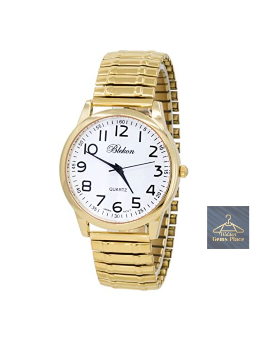 Men's 40mm Quartz Watch Easy to Read Stretch Band Metal